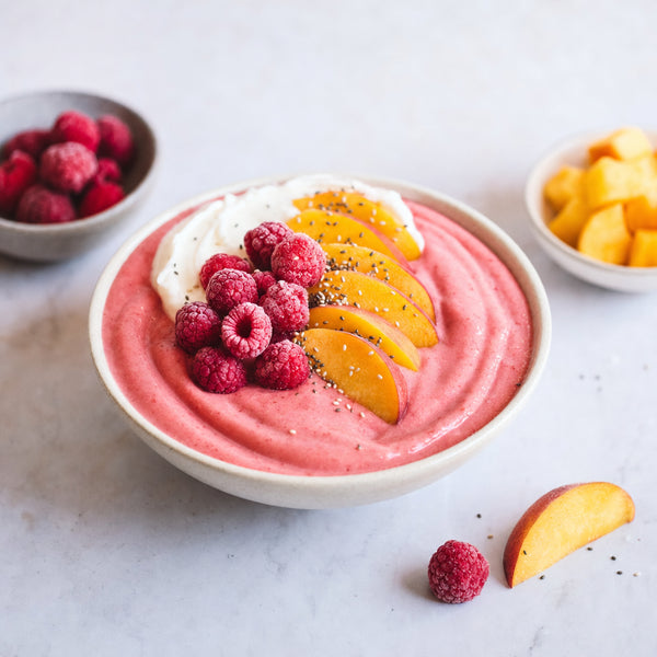 Raspberry Peach Smoothie Bowl